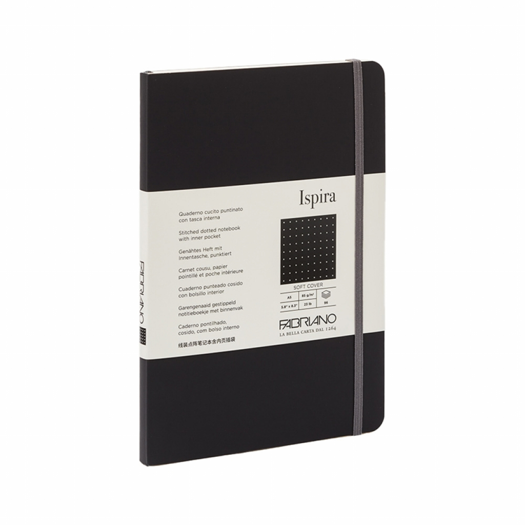 Fabriano Тетрадка Ispira, A5, на точки, шита, мека корица, 96 листа, чернана ниска цена с бърза доставка - BestPC.BG