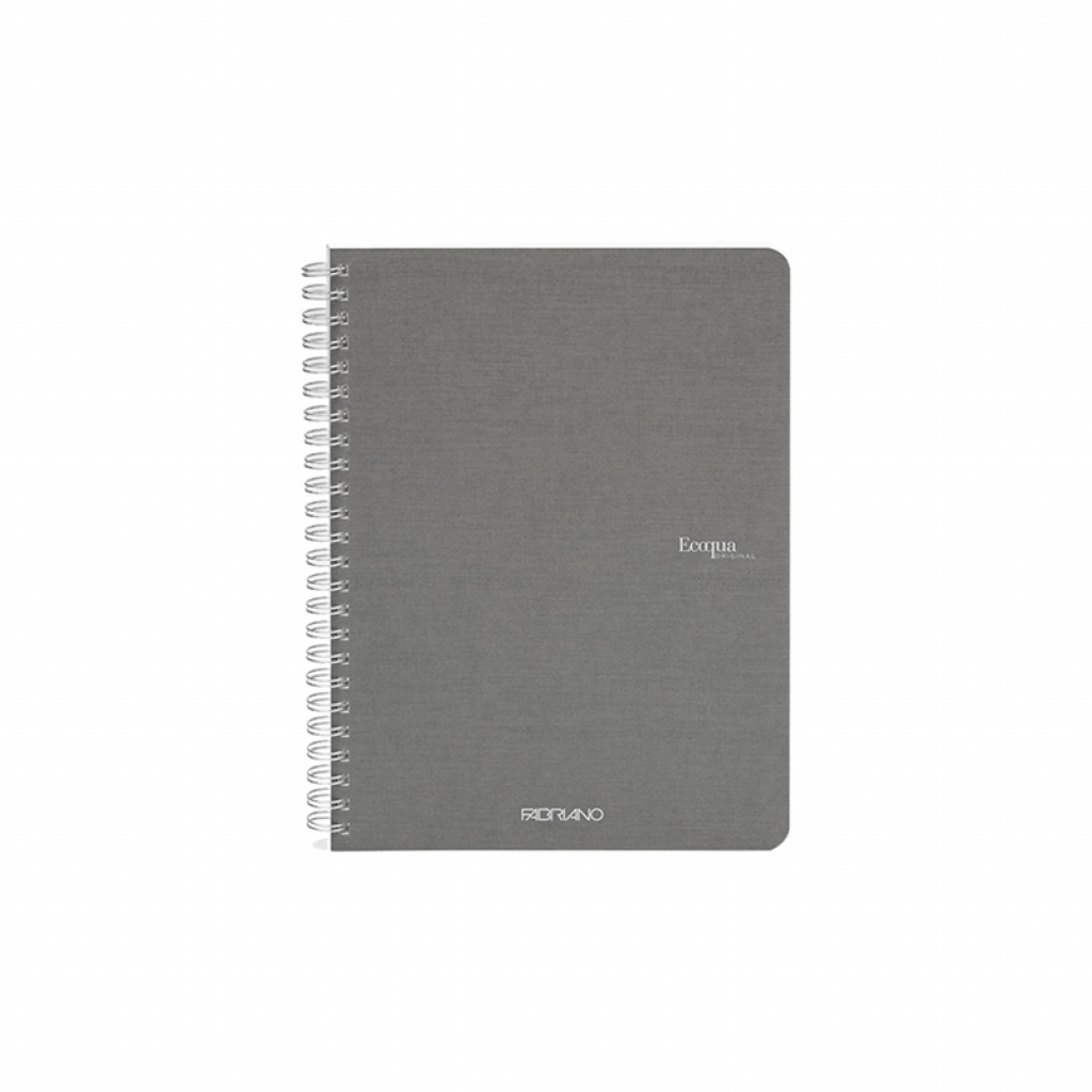 Fabriano Тетрадка Ecoqua, A5, картонена корица, със спирала, 70 листа, антрацитна ниска цена с бърза доставка - BestPC.BG