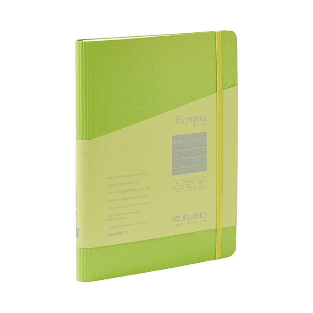 Fabriano Тетрадка Ecoqua+, A5, картонена корица, със скрита спирала, 70 листана ниска цена с бърза доставка - BestPC.BG