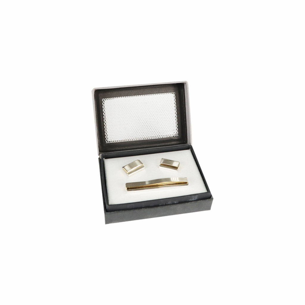 Продукт Комплект игла за вратовръзка и копчета за ръкавели, правоъгълнина ниска цена с бърза доставка - BestPC.BG