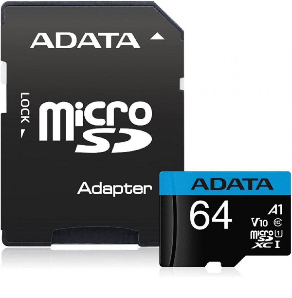 ADATA 64GB MicroSDXC UHS-I CLASS 10 (with adapter)на ниска цена с бърза доставка - BestPC.BG