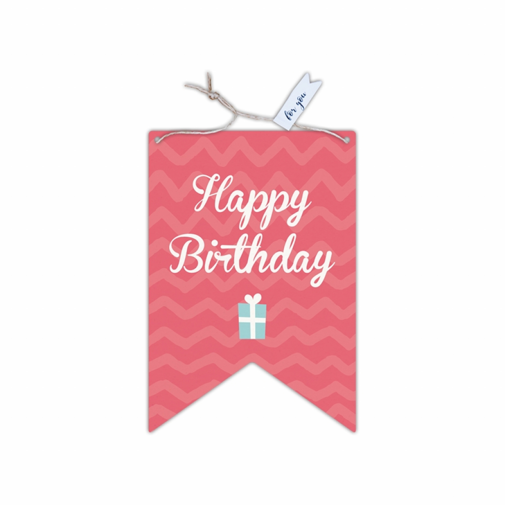 Продукт Gespaensterwald Картичка-таг Happy Birthday, розована ниска цена с бърза доставка - BestPC.BG