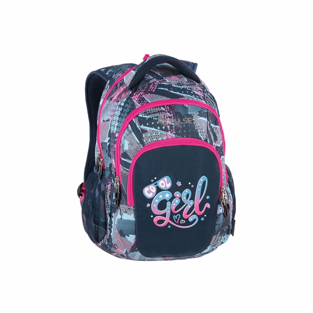 Pulse Раница Teens Happy Girl, сиво-розована ниска цена с бърза доставка - BestPC.BG