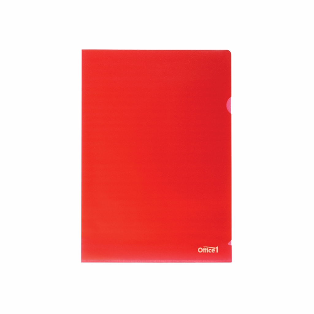 Office 1 Джоб за документи, L-образен, A4, 90 µm, червен, 10 брояна ниска цена с бърза доставка - BestPC.BG