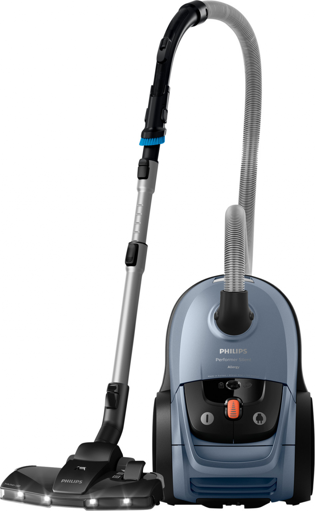 Прахосмукачка PHILIPS Vacuum cleaner with bag Performer Silent Tri Active +LED nozzle 4-liter 750W motorна ниска цена с бърза доставка - BestPC.BG
