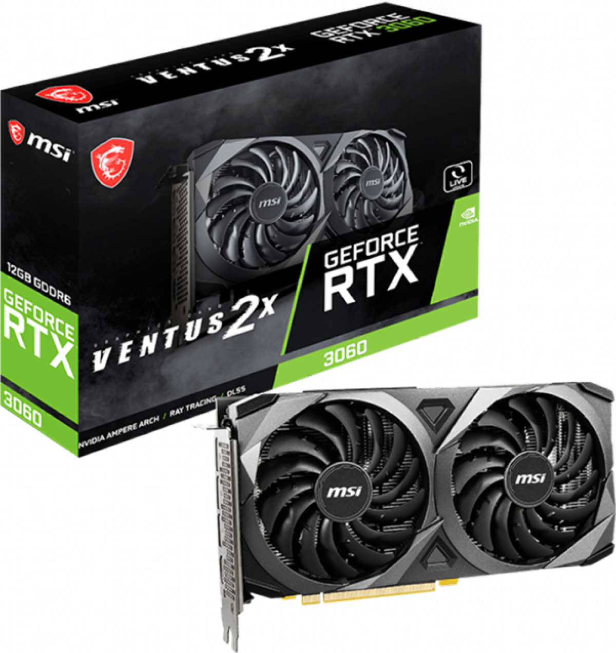 Видеокарта MSI GeForce RTX 3060 VENTUS 2X, 12GB GDDR6, 1x HDMI 2.1, 3x DisplayPort 1.4на ниска цена с бърза доставка - BestPC.BG