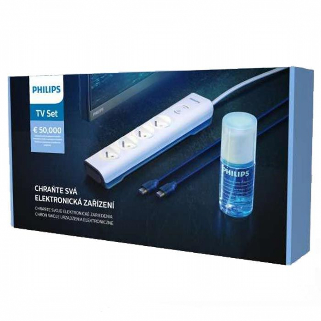 Почистващ продукт PHILIPS TV set surge + HDMI + cleaning sprayна ниска цена с бърза доставка - BestPC.BG