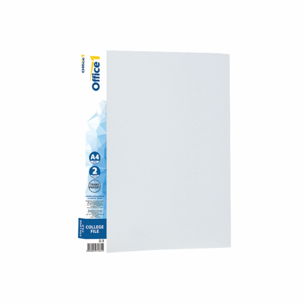 Office 1 Папка колиджфайл, 2 ринга, прозрачнана ниска цена с бърза доставка - BestPC.BG