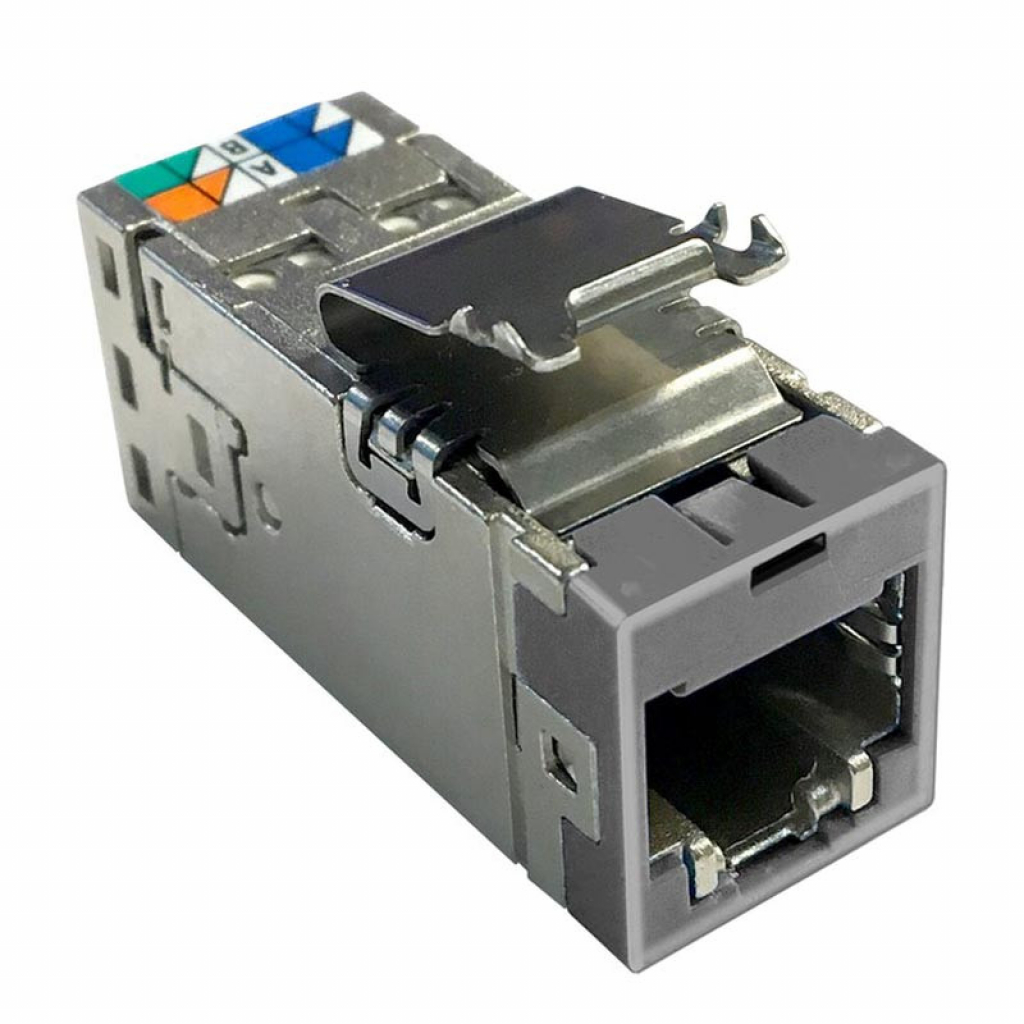 Конектор / букса Кийстон жак кат. 6, екраниран, AMP-TWIST, XGa, сивна ниска цена с бърза доставка - BestPC.BG