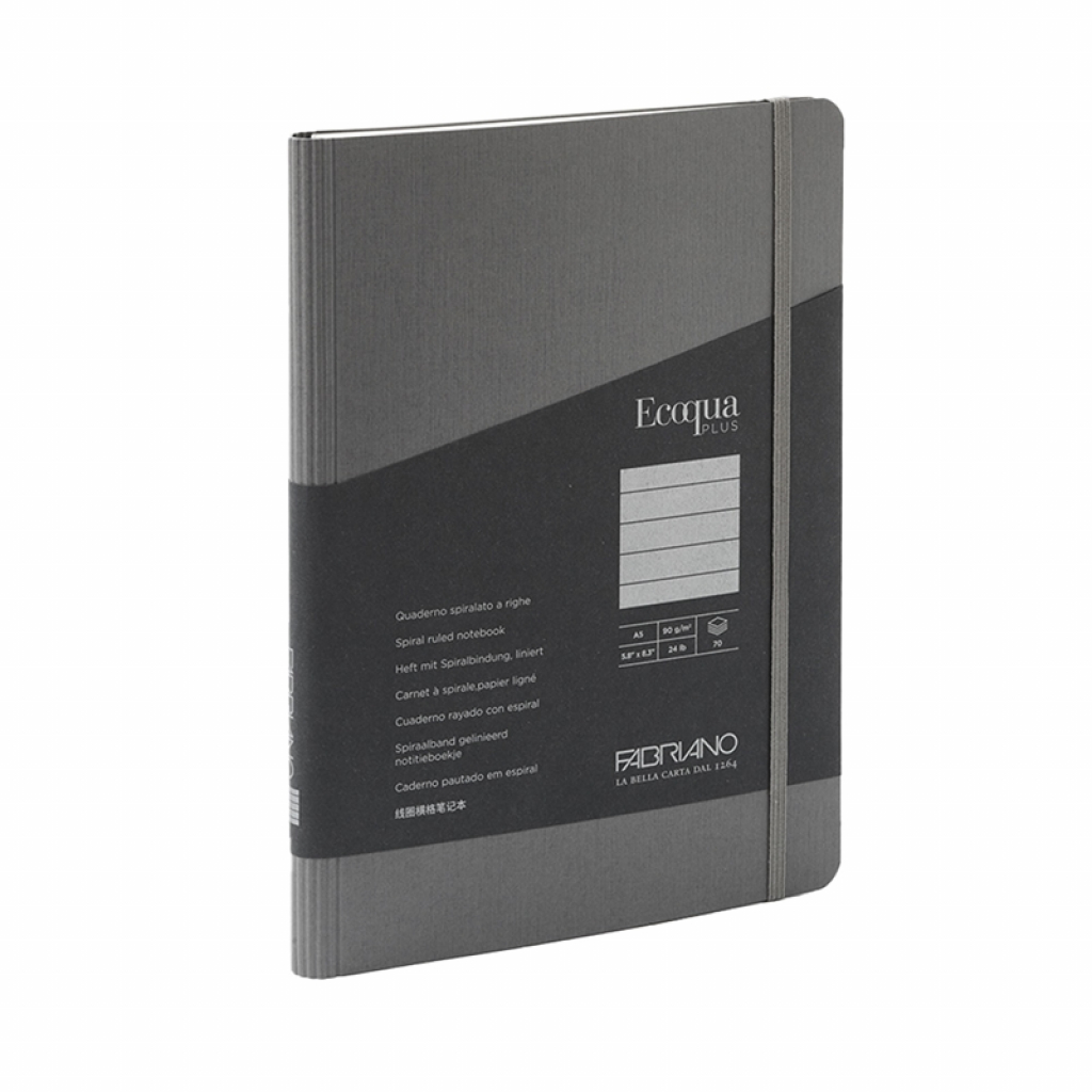 Fabriano Тетрадка Ecoqua+, A5, картонена корица, със скрита спирала, 70 листана ниска цена с бърза доставка - BestPC.BG