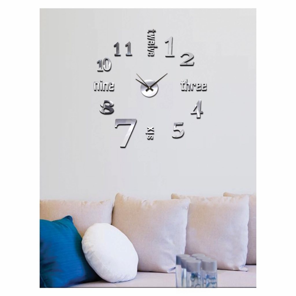 Splendid Стенен часовник Sticker Romer, диаметър 60 cm, сребристна ниска цена с бърза доставка - BestPC.BG