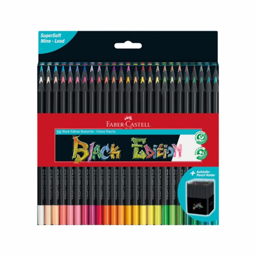 Faber-Castell Моливи Black Edition, 50 цвятана ниска цена с бърза доставка - BestPC.BG