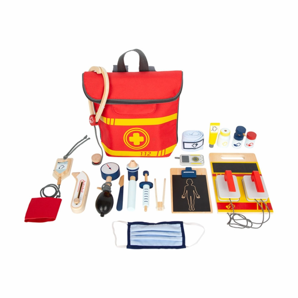 Small Foot Лекарски комплект, детски, дървен, в раницана ниска цена с бърза доставка - BestPC.BG