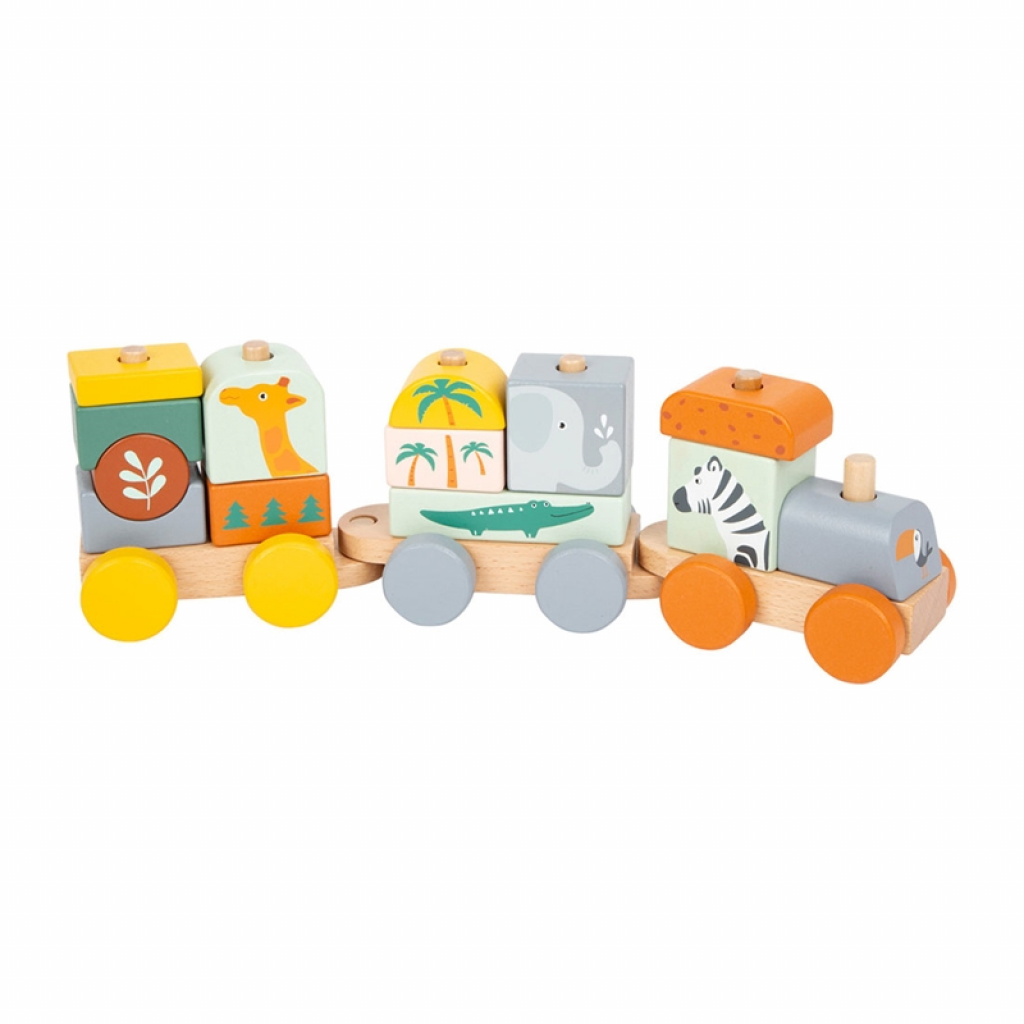 Small Foot Влакче Сафари, дървено, 16 частина ниска цена с бърза доставка - BestPC.BG