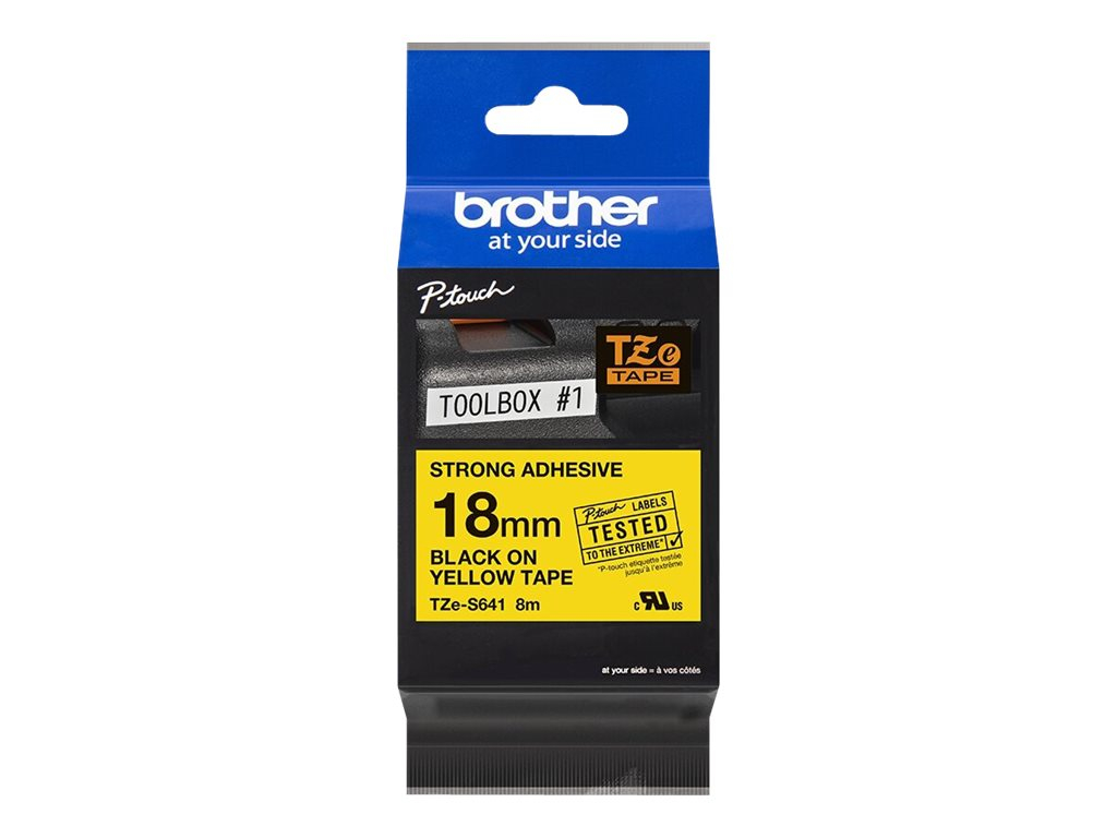 Касета за етикетен принтер BROTHER TZES641 18mm BLACK ON YELLOW ADHESIVE TAPEна ниска цена с бърза доставка - BestPC.BG