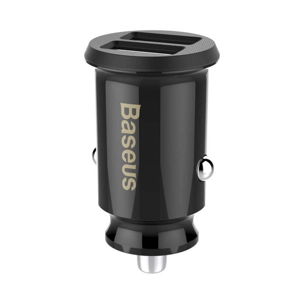 Кабел/адаптер Зарядно за кола Baseus Grain Dual с два USB-А изхода 5V 3.1A, чернона ниска цена с бърза доставка - BestPC.BG
