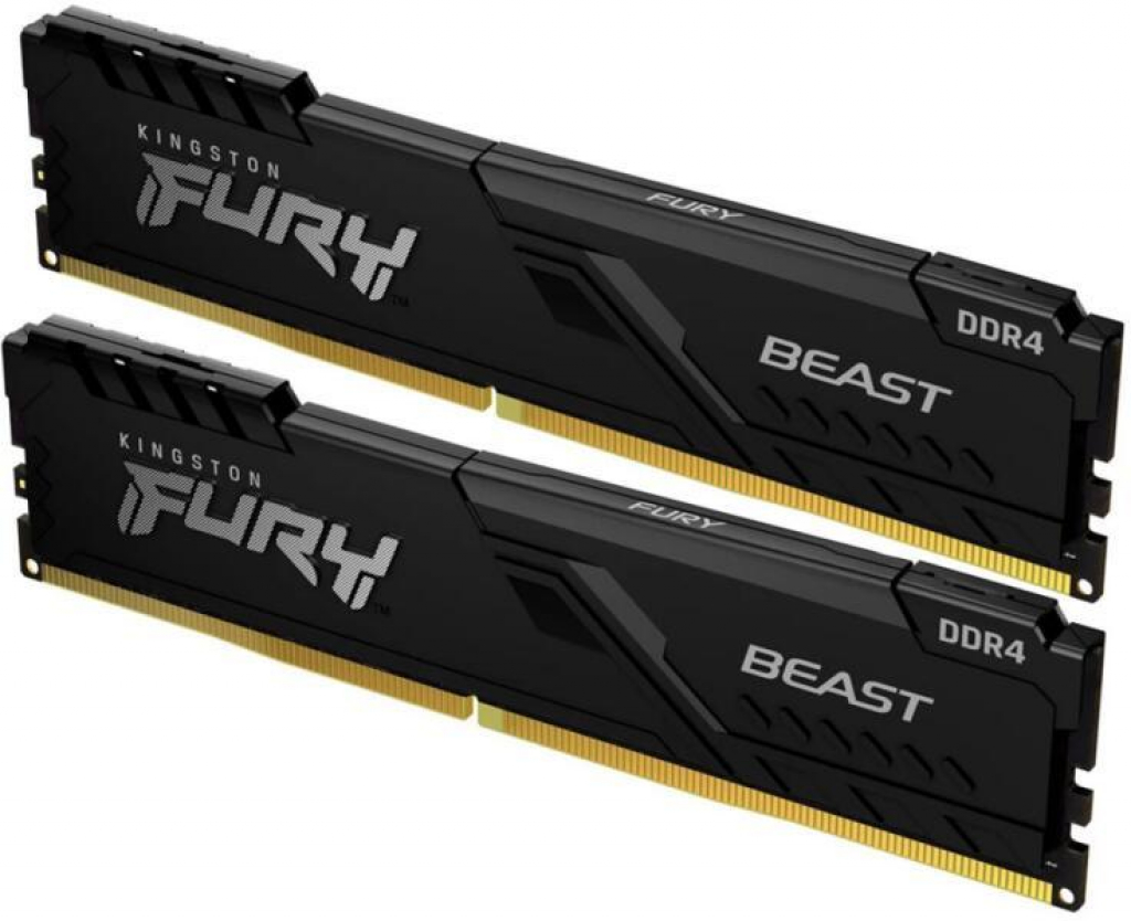 Памет KINGSTON 32GB 3200MHz DDR4 CL16 DIMM Kit of 2 1Gx8 FURY Beast Blackна ниска цена с бърза доставка - BestPC.BG