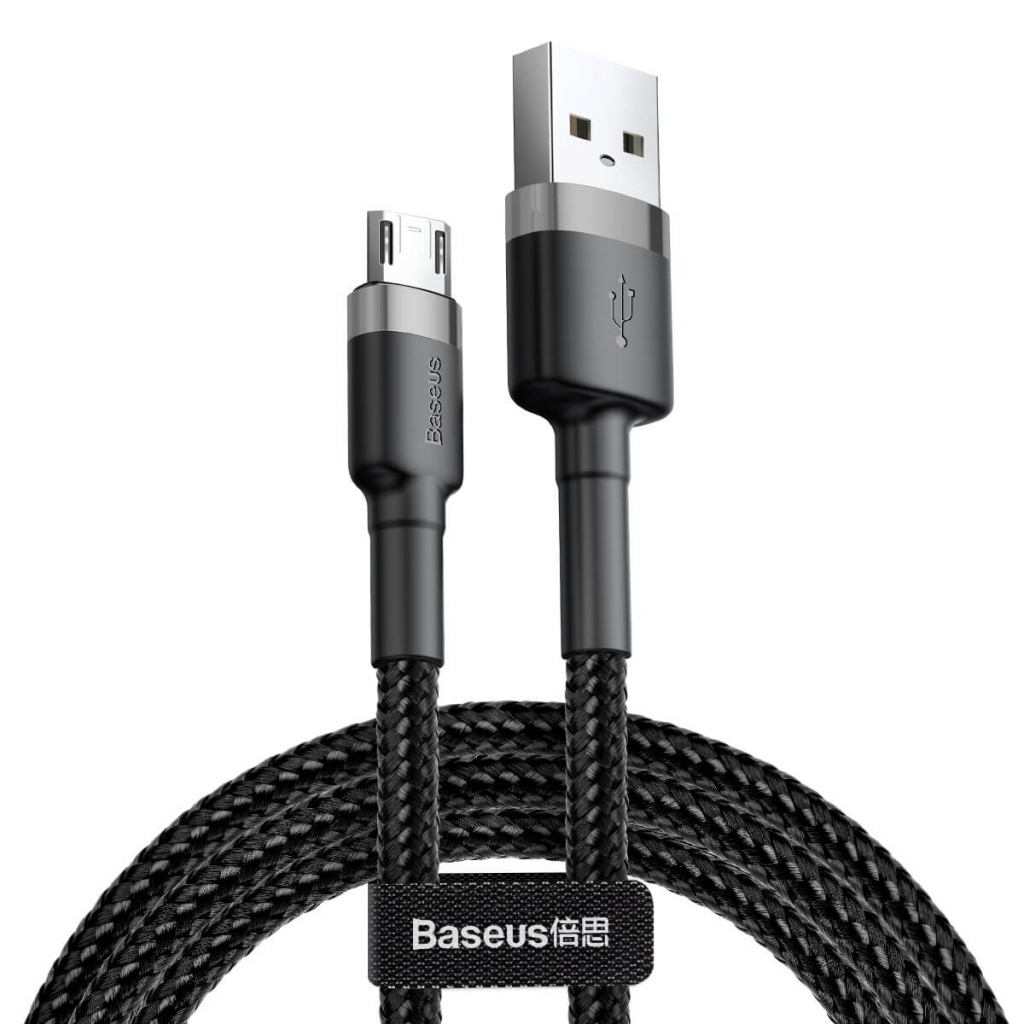 Кабел Baseus Cafule USB към microUSB, 1.5A, 2м, черенна ниска цена с бърза доставка - BestPC.BG
