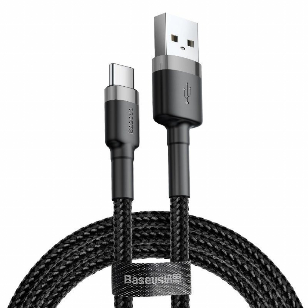Кабел Baseus Cafule USB-A към USB Type-C, 3A, 0.5м, черен CATKLF-AG1на ниска цена с бърза доставка - BestPC.BG