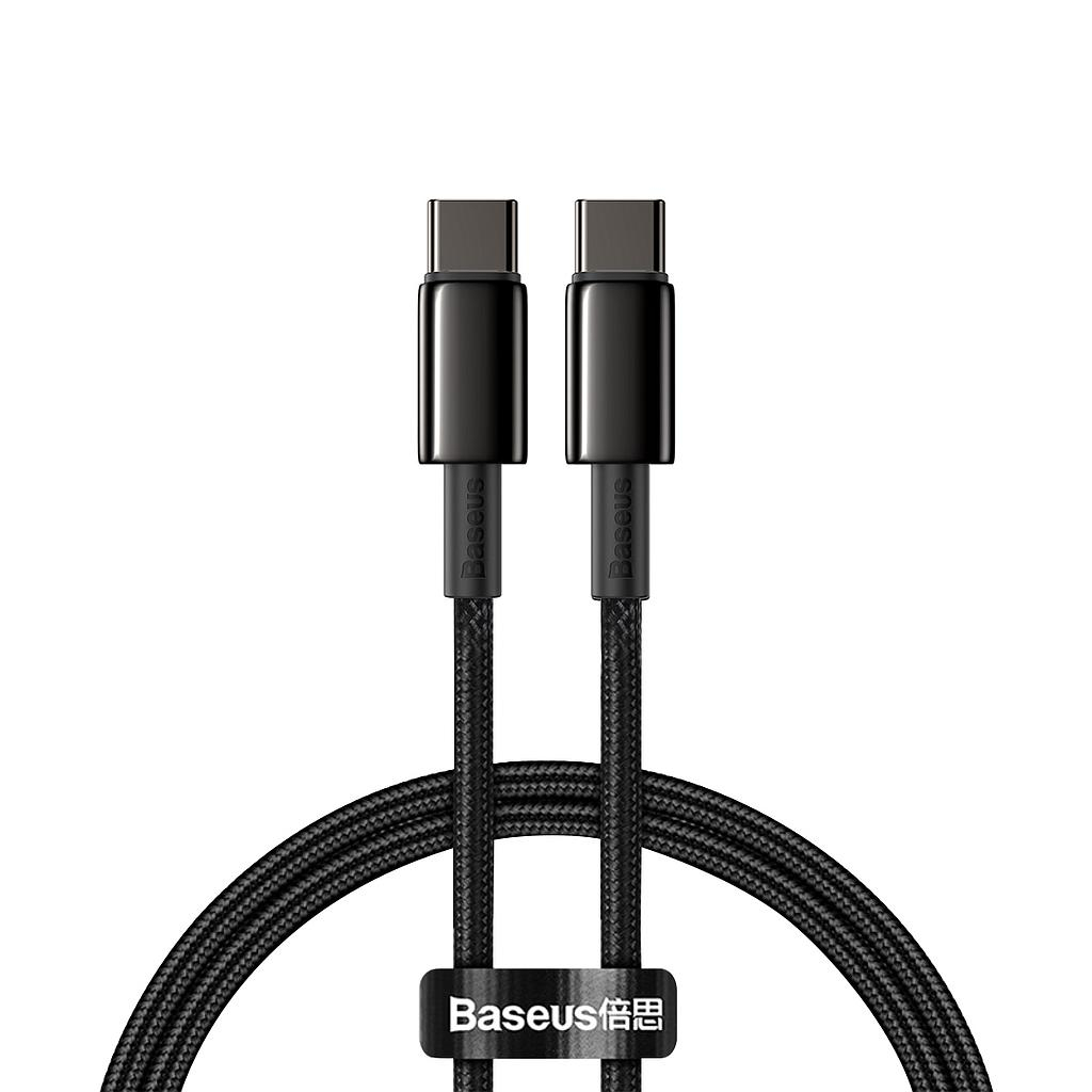 Кабел Baseus Tungsten Gold USB Type-C към USB Type-C, 1м, черенна ниска цена с бърза доставка - BestPC.BG
