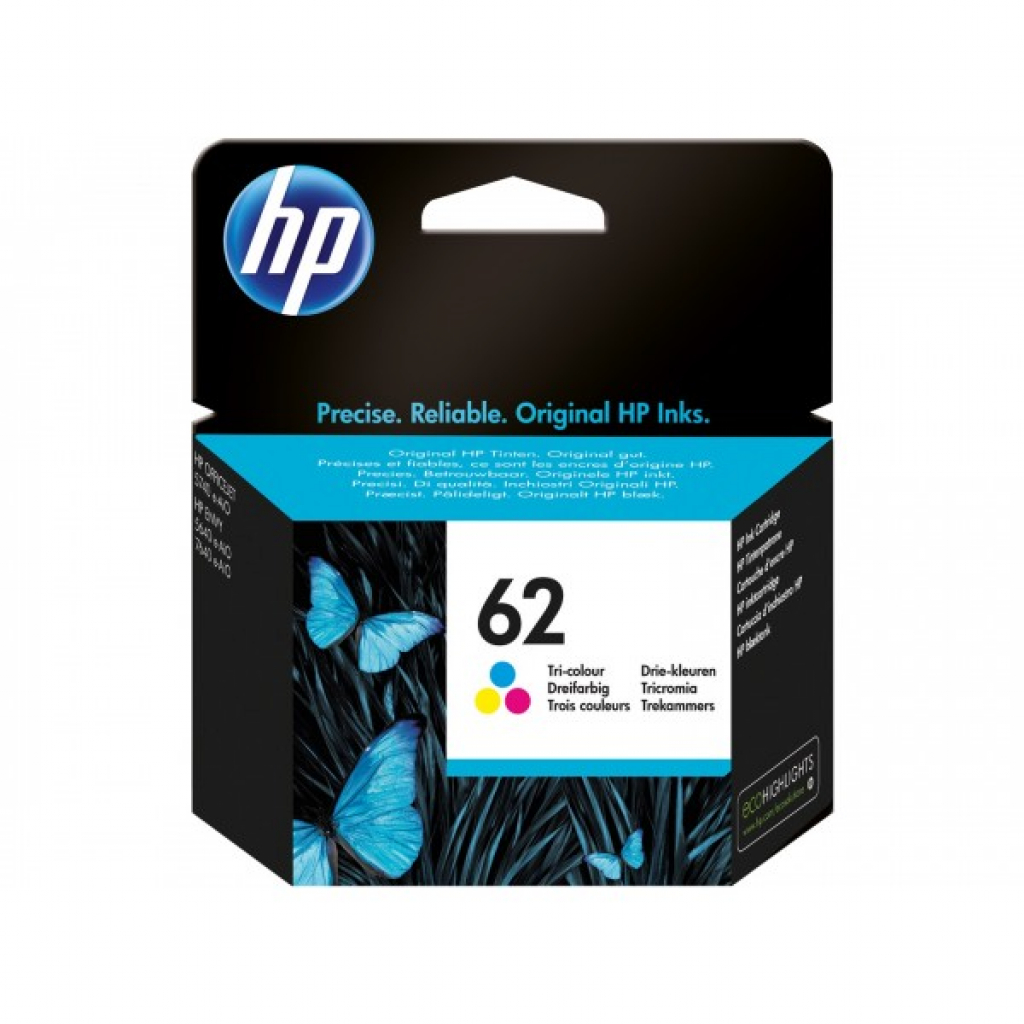 Касета с мастило HP 62 Tri-color Original Ink Cartridgeна ниска цена с бърза доставка - BestPC.BG