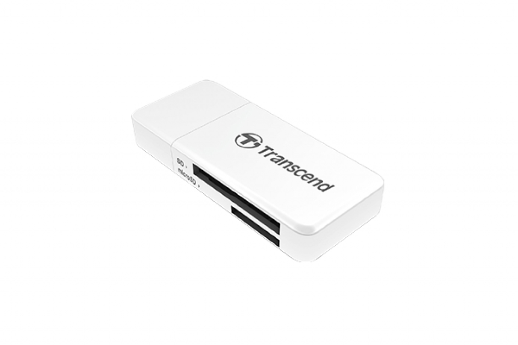 Картов четец Transcend SD-microSD Card Reader, USB 3.1 Gen 1, Whiteна ниска цена с бърза доставка - BestPC.BG