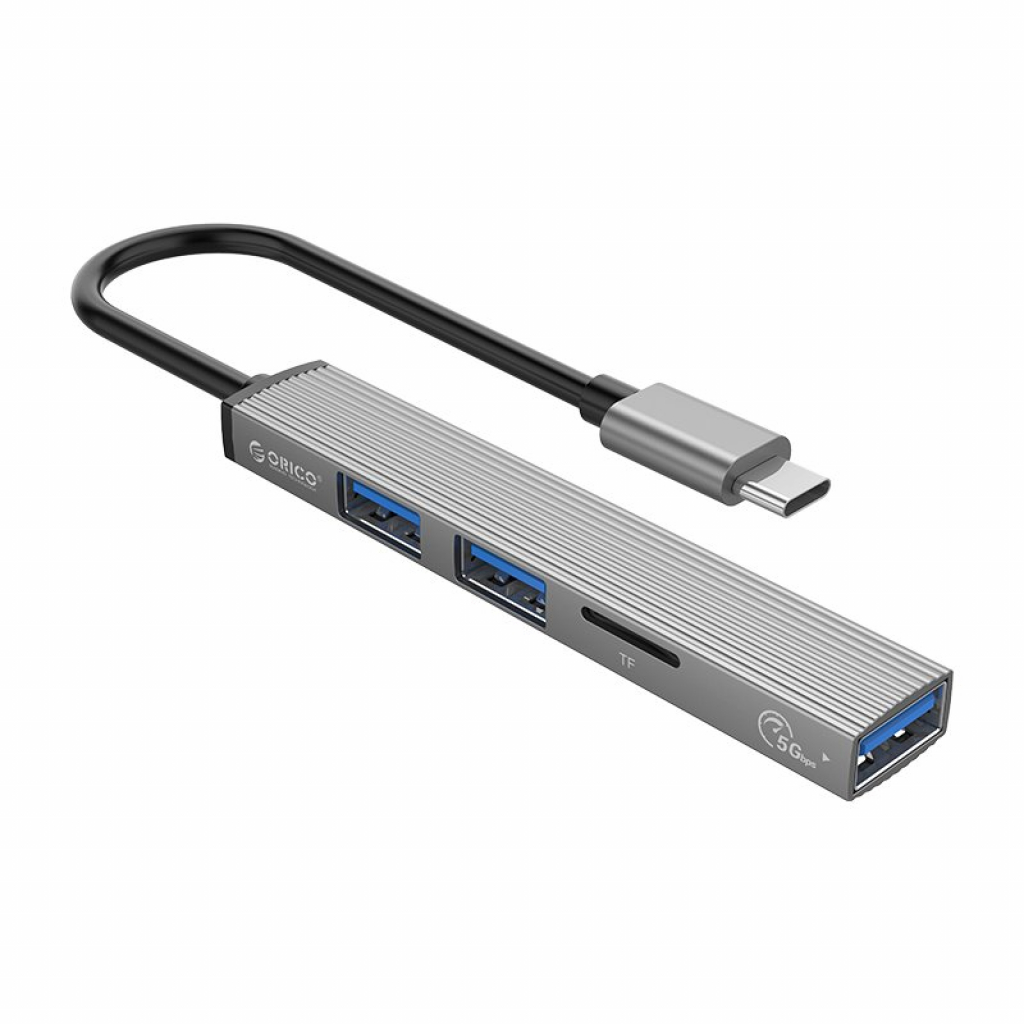 Orico хъб USB3.0-2.0 HUB 3 port + card reader TYPE C, Aluminum - AH-12F-GYна ниска цена с бърза доставка - BestPC.BG