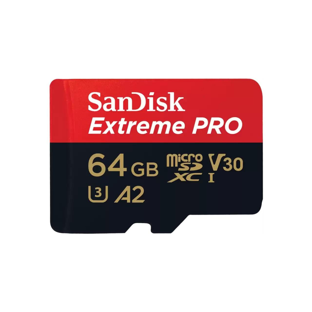 SANDISK Extreme PRO microSDXC, 64GB, Class 10 U3, A2, V30, 90 MB-s с адаптерна ниска цена с бърза доставка - BestPC.BG