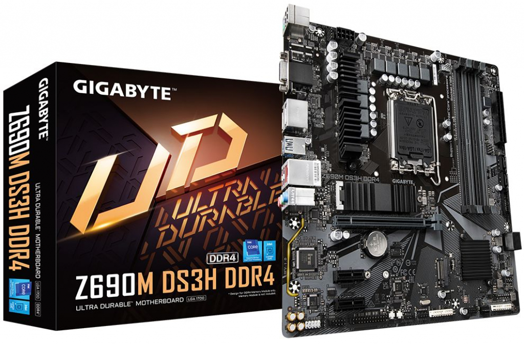 Дънна платка GIGABYTE Z690M DS3H DDR4 Intel Z690 Motherboard with 6+2+1 Hybrid Phasesна ниска цена с бърза доставка - BestPC.BG