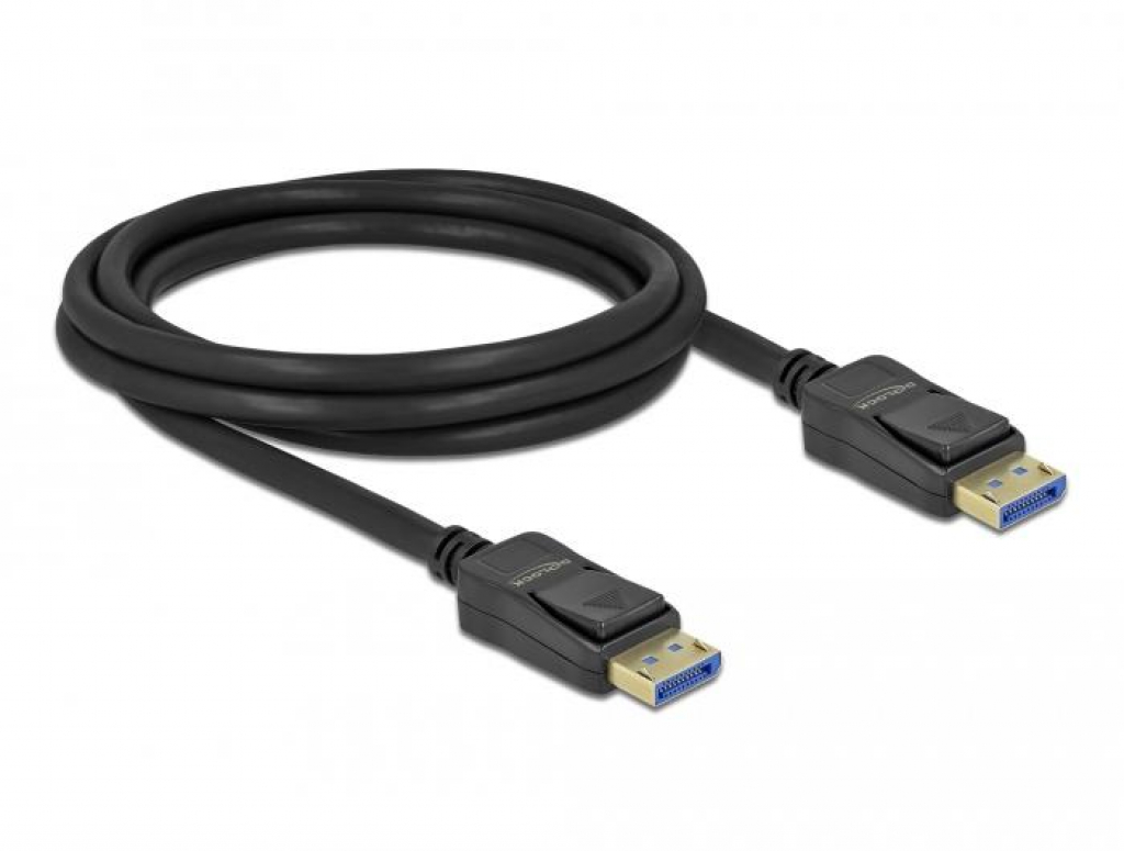 Кабел Delock DisplayPort 2.0 мъжко - DisplayPort мъжко, 2.0м, 10K, Черенна ниска цена с бърза доставка