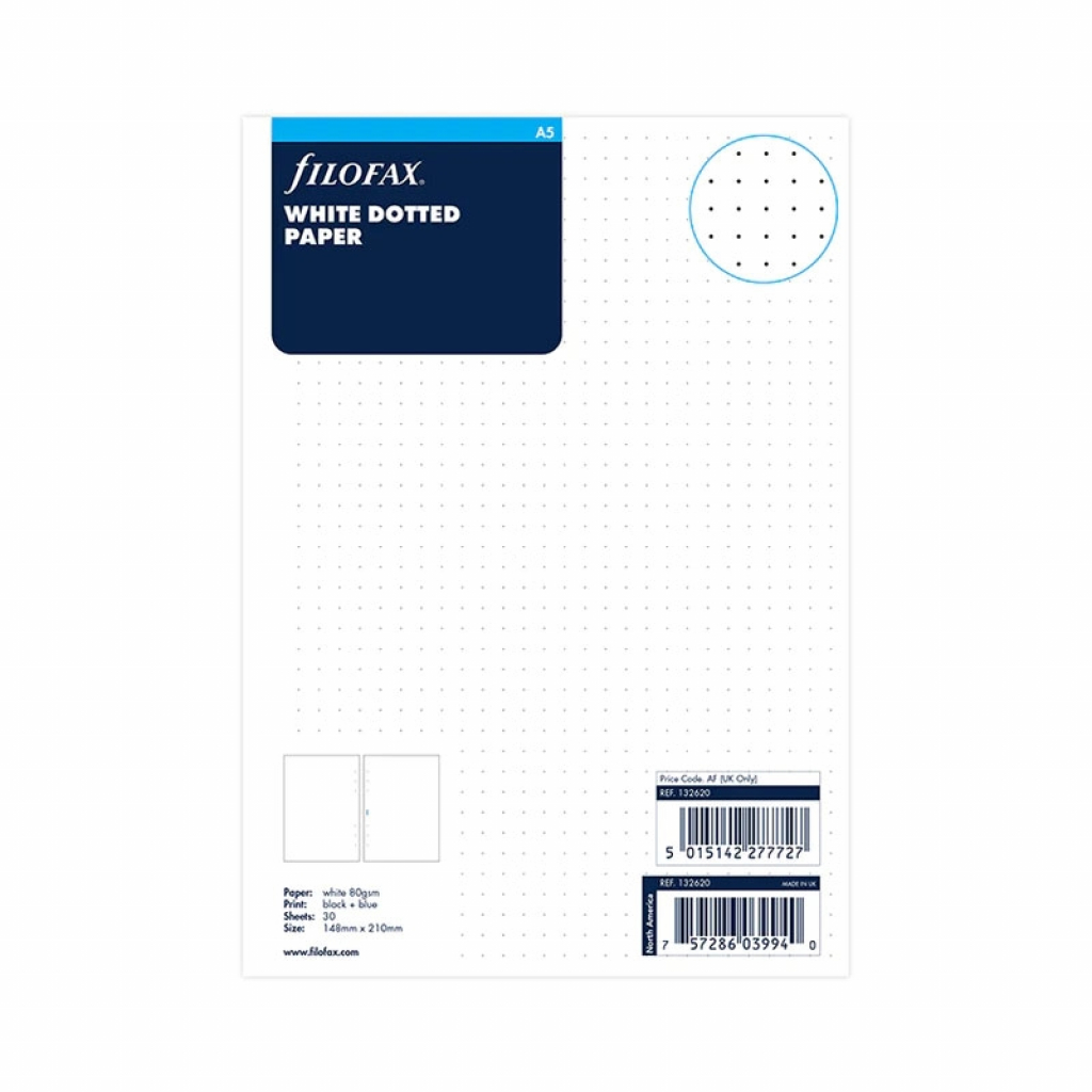 Filofax Пълнител за органайзер, A5, на точки, 30 листана ниска цена с бърза доставка - BestPC.BG