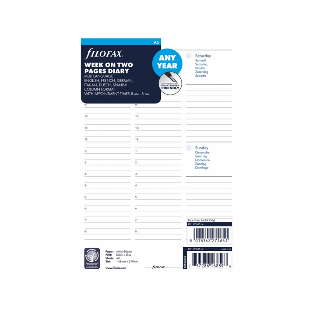 Filofax Календар за органайзер, A5, веченна ниска цена с бърза доставка - BestPC.BG