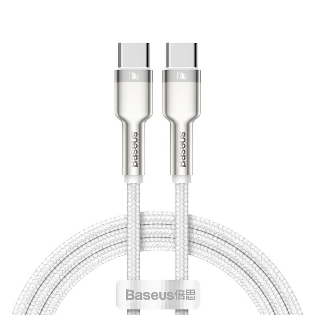Кабел Baseus Cafule Series Type-C към Type-C, 100W, 1м, бял CATJK-C02на ниска цена с бърза доставка - BestPC.BG
