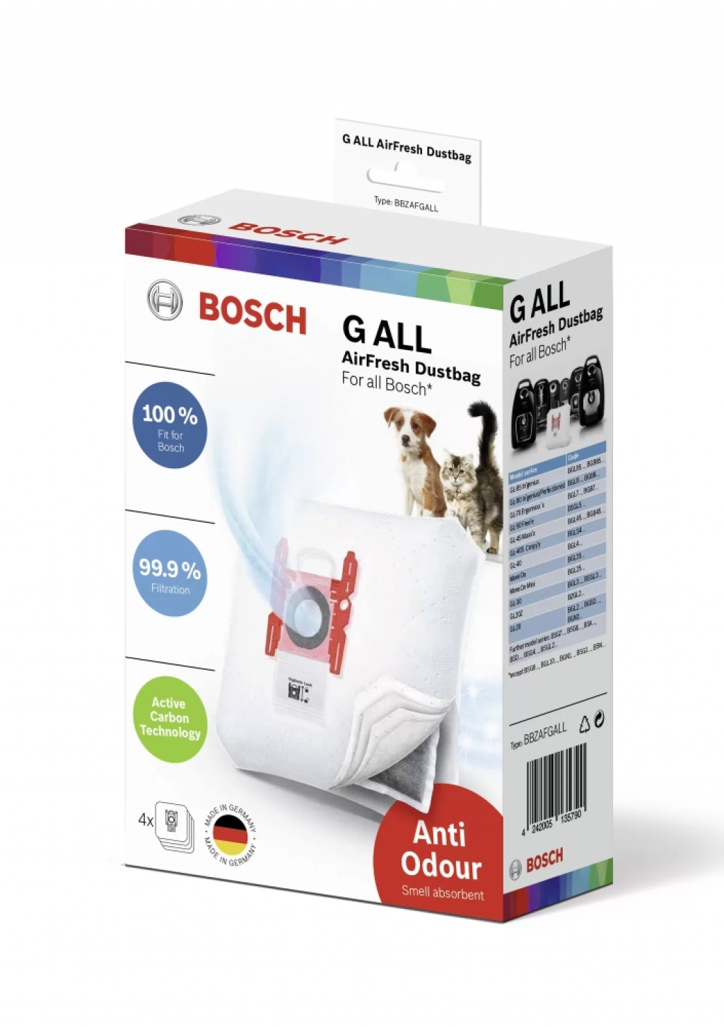 Bosch BBZAFGALL activated carbon dust bag, AirFresh GALLна ниска цена с бърза доставка - BestPC.BG