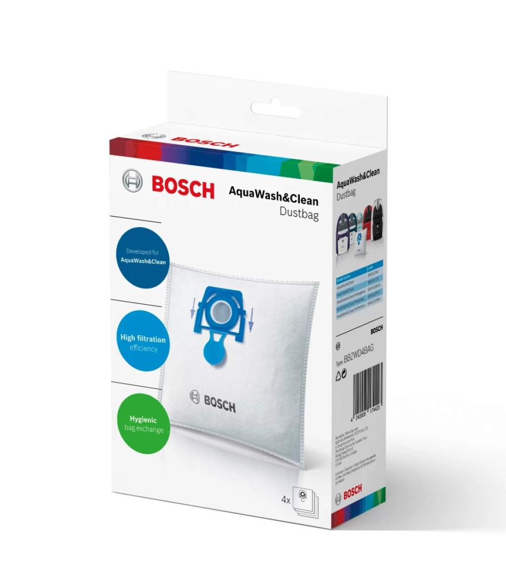Бяла техника Bosch BBZWD4BAG Vacuum cleaner bags, AquaWash&Cleanна ниска цена с бърза доставка