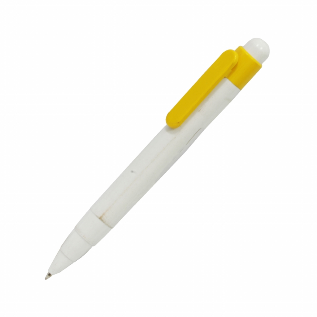 Канцеларски продукт Химикалка Tombiko, бяло-жълтана ниска цена с бърза доставка