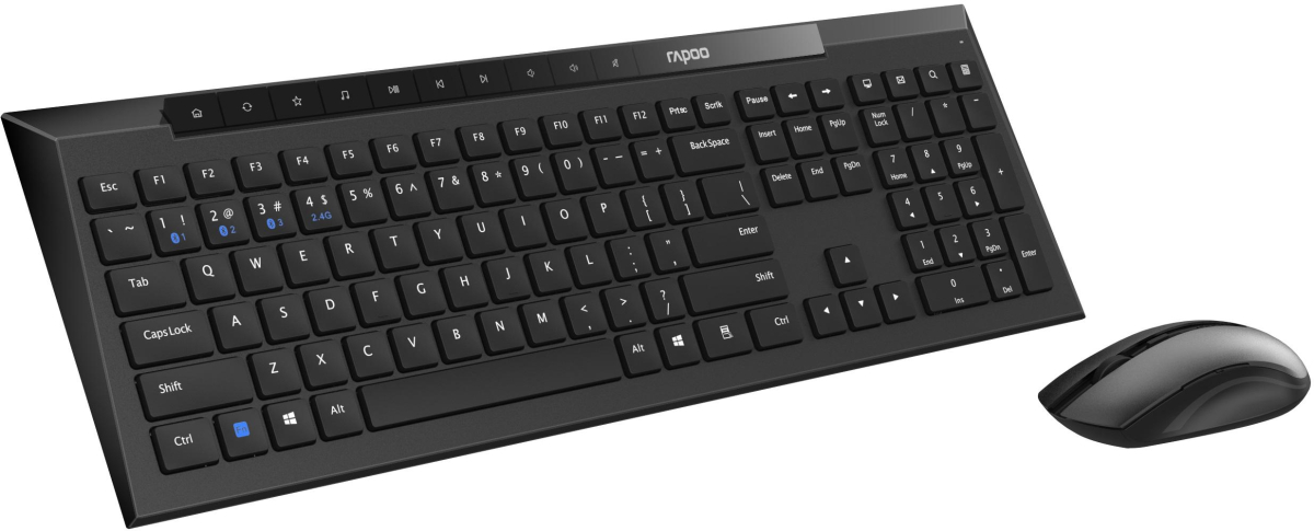 Клавиатура Комплект клавиатура и мишка RAPOO 8210M Multi mode, Bluetooth &2.4Ghzна ниска цена с бърза доставка
