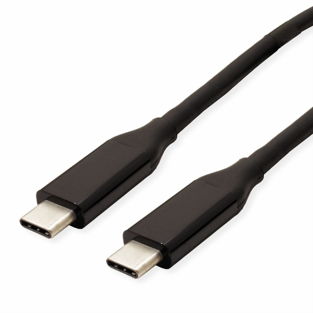 Кабел/адаптер ROLINE 11.99.9080 USB4 Gen 3 кабел, PD 20V5A, C-C, M-M, 40 Gbit-s, черен, 0.5 мна ниска цена с бърза доставка