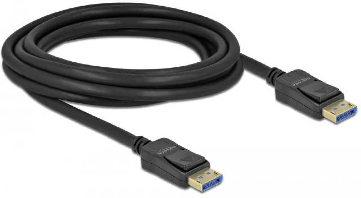 Кабел Delock DisplayPort 2.0 мъжко - DisplayPort 2.0 мъжко, 3.0м, 54 Gb-s, Черенна ниска цена с бърза доставка - BestPC.BG