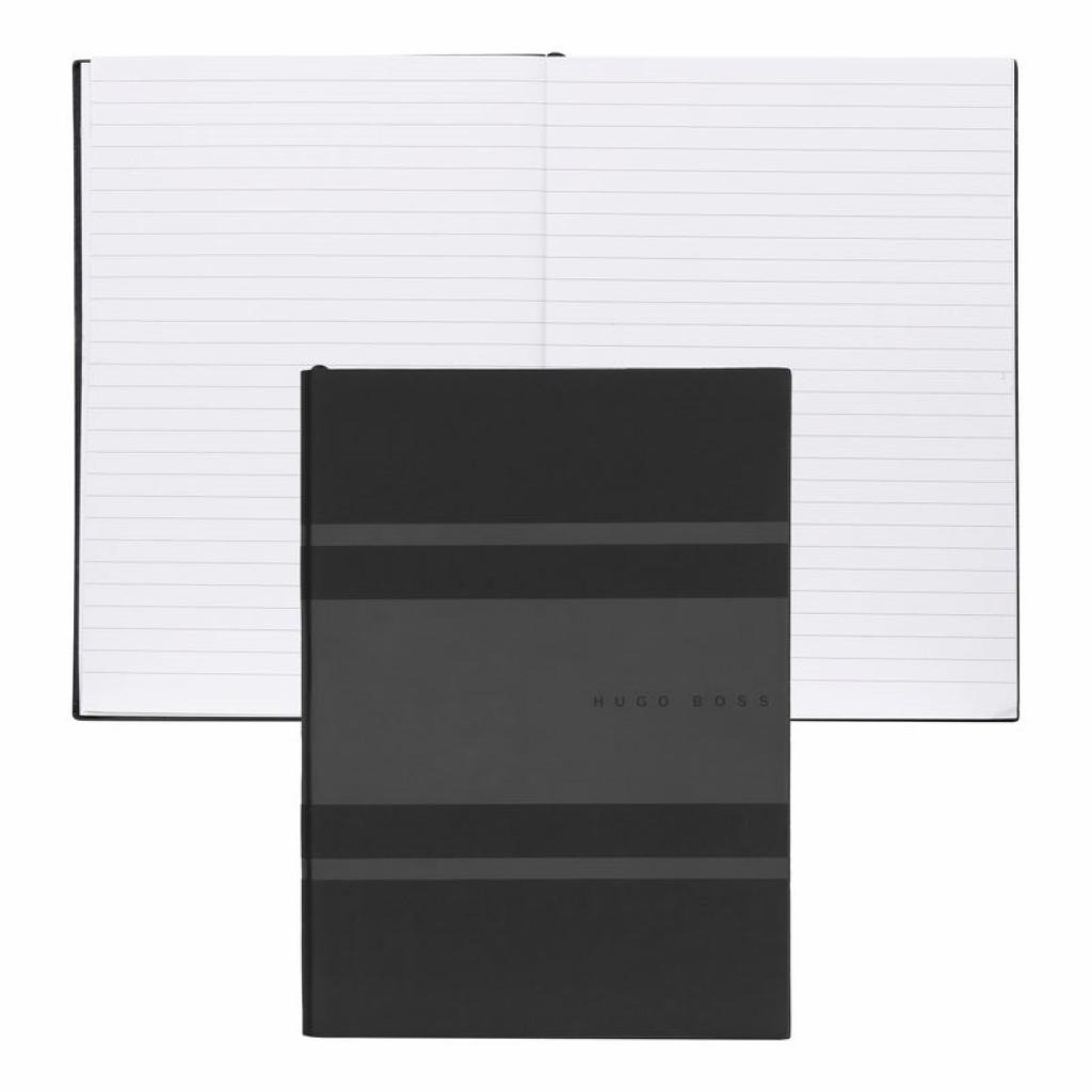 Hugo Boss Тефтер Essential Gear Matrix, на редове, A5, черенна ниска цена с бърза доставка - BestPC.BG