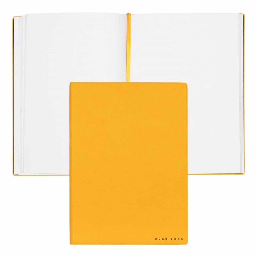 Hugo Boss Тефтер Essential Storyline, бели листове, A5, жълтна ниска цена с бърза доставка - BestPC.BG