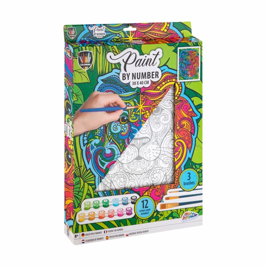 Moxy Платно за оцветяване Лъв, по номера, с четки и боина ниска цена с бърза доставка - BestPC.BG