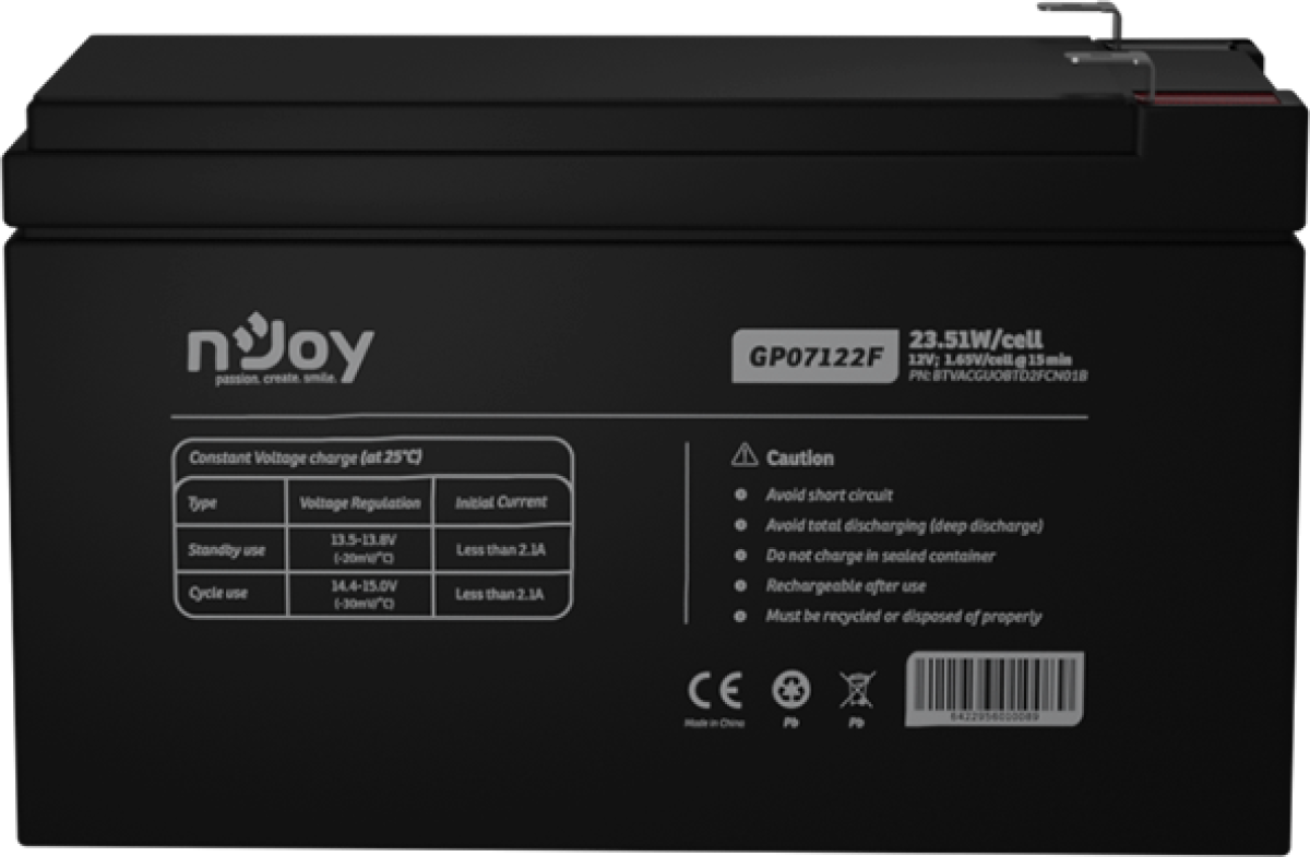 Батерия 12V 23.51 W/cell, GP07122Fна ниска цена с бърза доставка - BestPC.BG