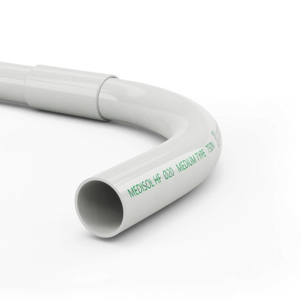 Тръба Halogen Free & Low Smoke L-съединение Ø20, MEDISOL HF BEND Ф20на ниска цена с бърза доставка - BestPC.BG