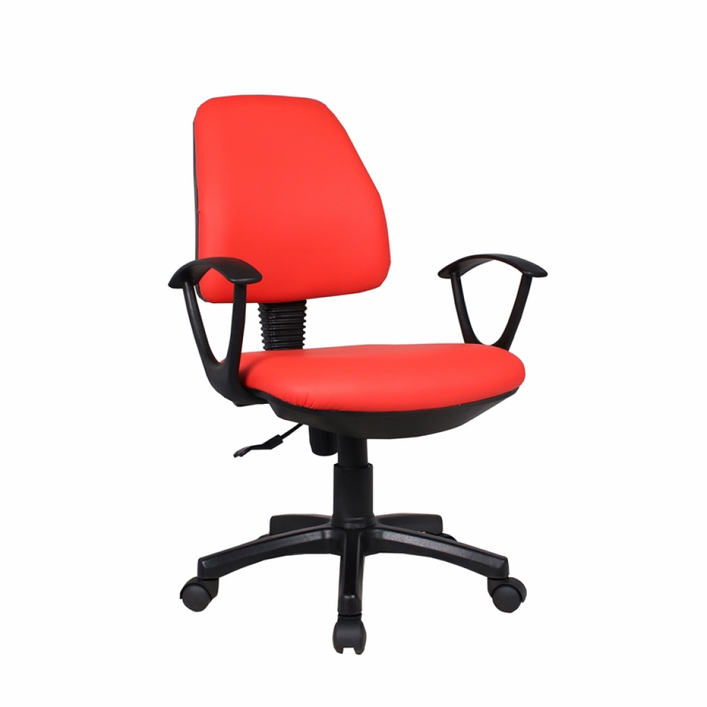 Офис стол Work@Smart, екокожа, до 120 kg, червенна ниска цена с бърза доставка - BestPC.BG