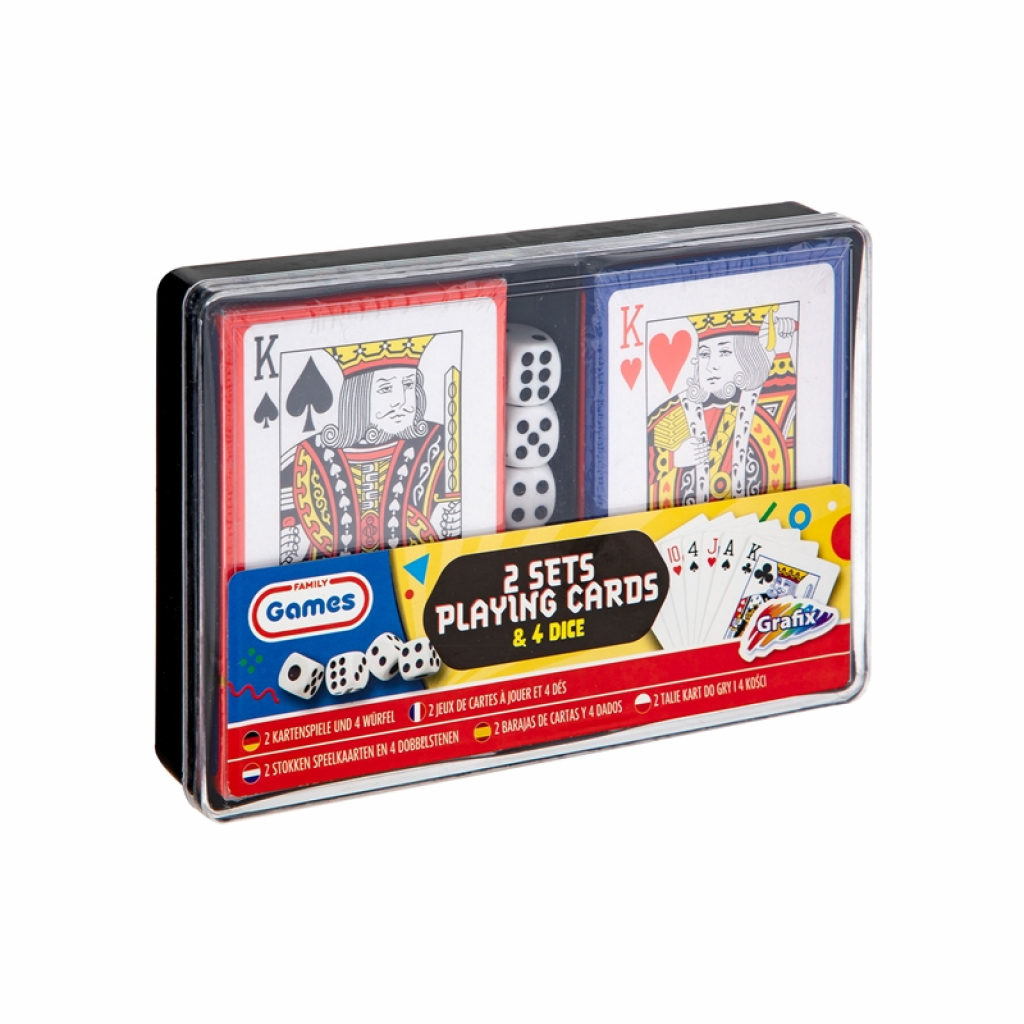 Продукт Moxy Карти за игра, 2 тестета с 4 зарчетана ниска цена с бърза доставка - BestPC.BG