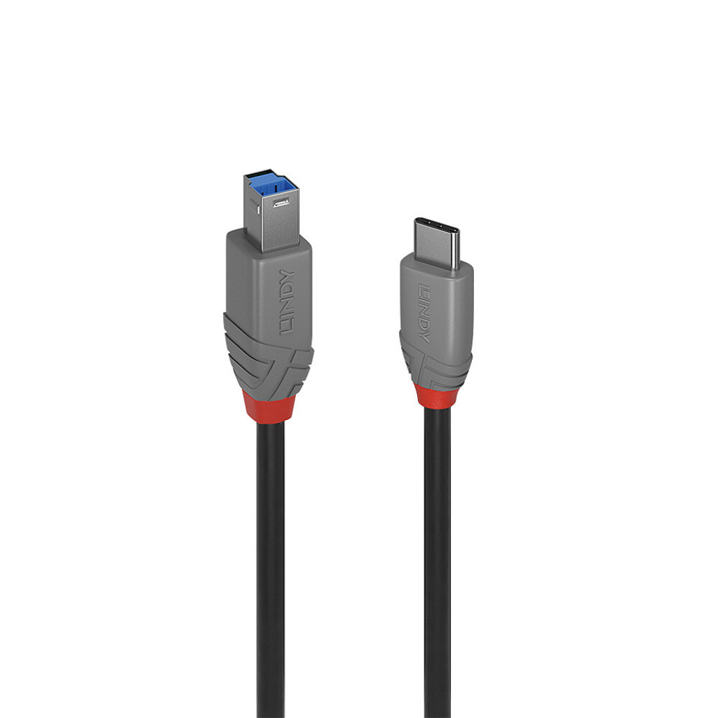 LINDY LNY-36668 :: USB 3.2 кабел, Anthra Line, Type C - B, M-M, черен, 3.0 мна ниска цена с бърза доставка - BestPC.BG