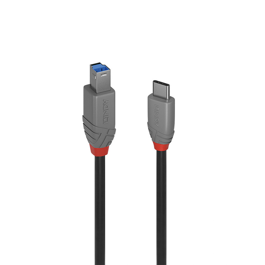 LINDY LNY-36666 :: USB 3.2 кабел, Anthra Line, Type C - B, M-M, 1 мна ниска цена с бърза доставка