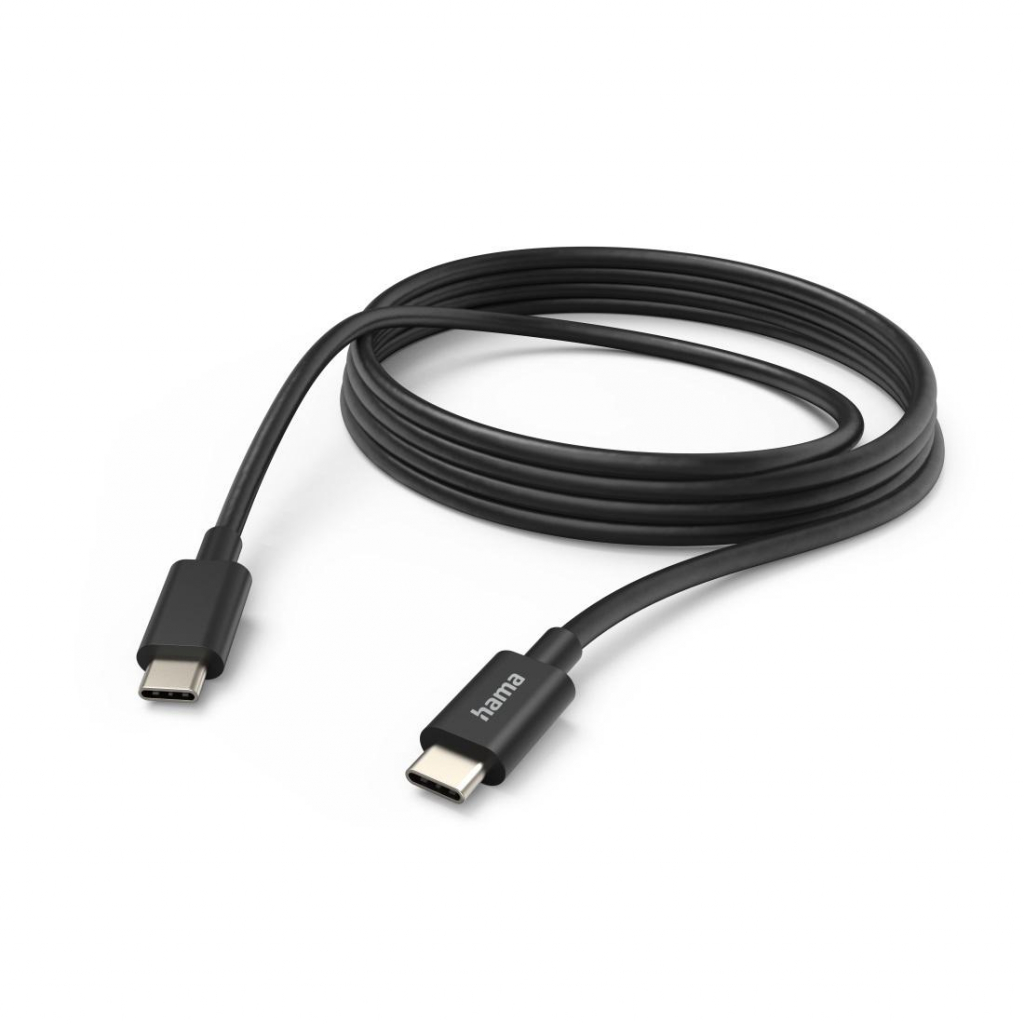 Кабел HAMA, USB-C мъжко - USB-C мъжко, 3.0 м, 480Mb-s, Черенна ниска цена с бърза доставка