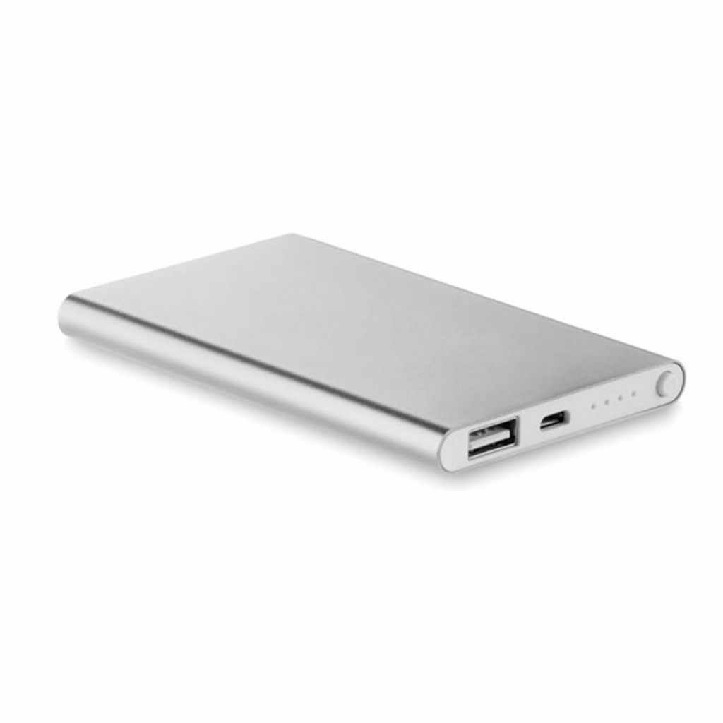 Външна батерия More Than Gifts Мобилна батерия Powerflat, 4000 mAh, сребристана ниска цена с бърза доставка - BestPC.BG